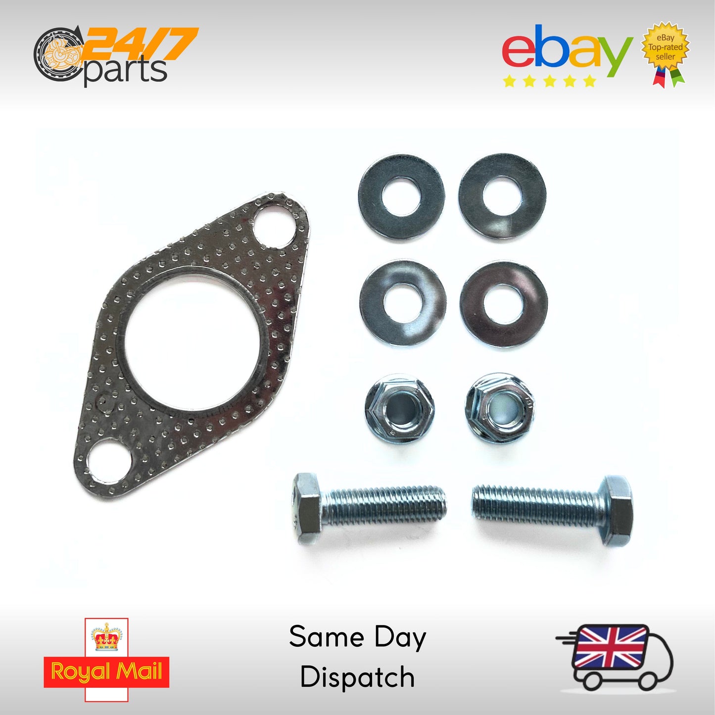 1.5" Inch 38mm Exhaust Flange Gasket & Bolt Kit Set