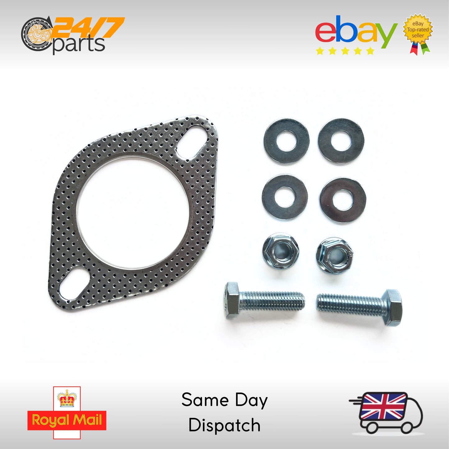 2.36" Inch 60mm Exhaust Flange Gasket & Bolt Kit Set