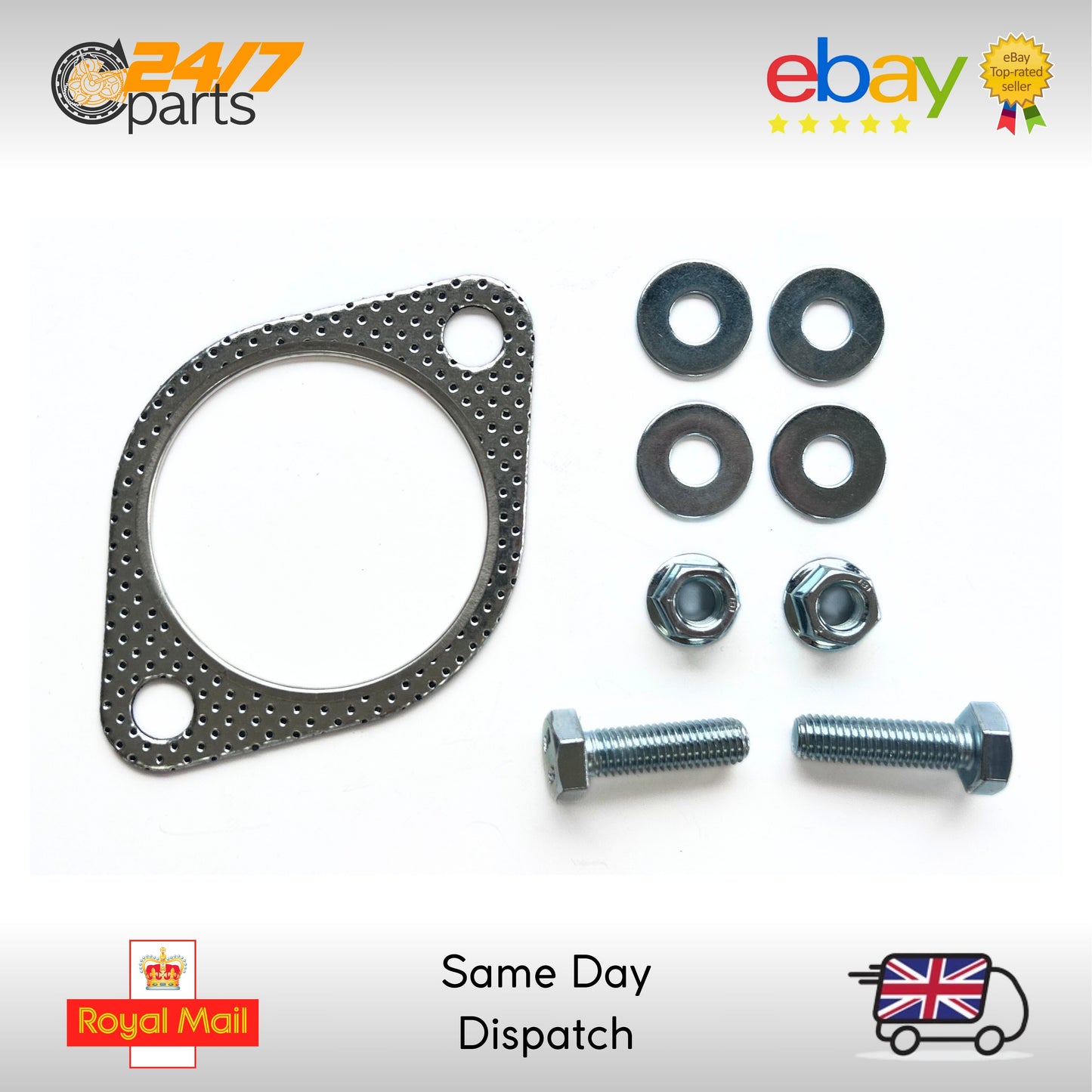 2.75" Inch 70mm Exhaust Flange Gasket & Bolt Kit Set