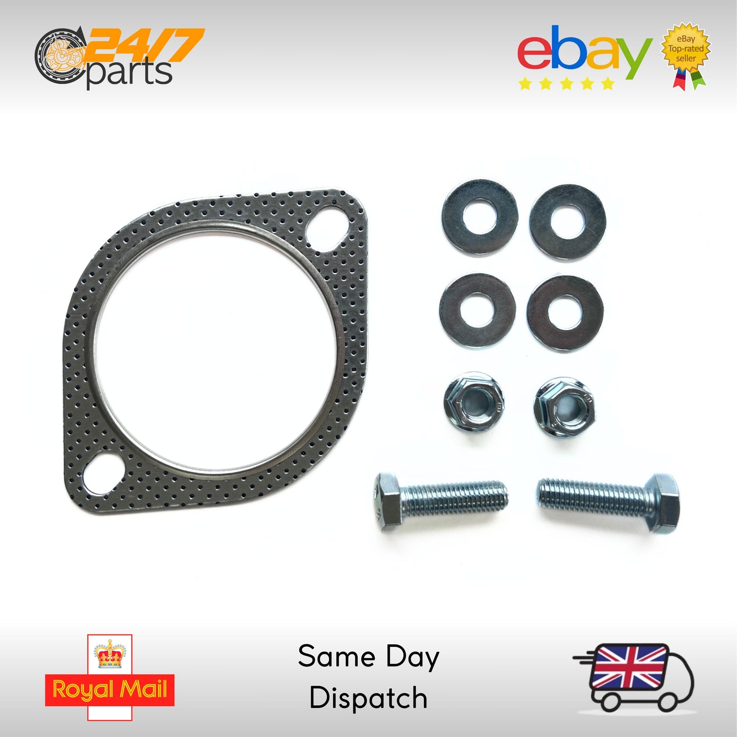 3" Inch 76mm Exhaust Flange Gasket & Bolt Kit Set
