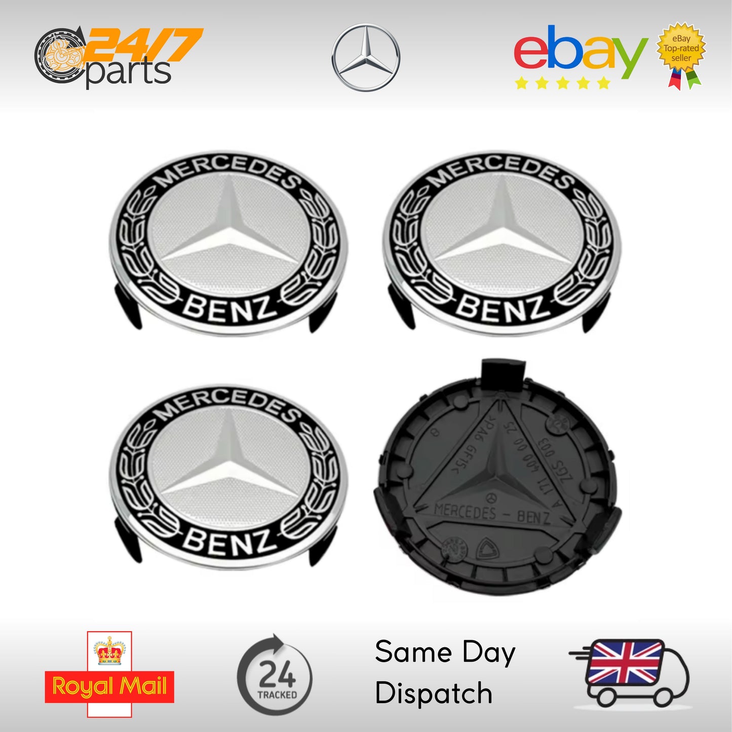 Mercedes Benz Alloy Wheel Centre Hub Caps Set 75mm G GLA GLB GLC GLE GLS