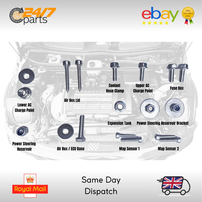 Mini Cooper S R52 | R53 | W11B16A Stainless Steel Engine Bay Accessory Bolt Set
