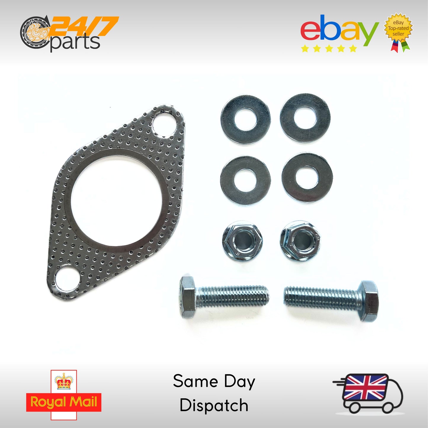 1.75" Inch 45mm Exhaust Flange Gasket & Bolt Kit Set