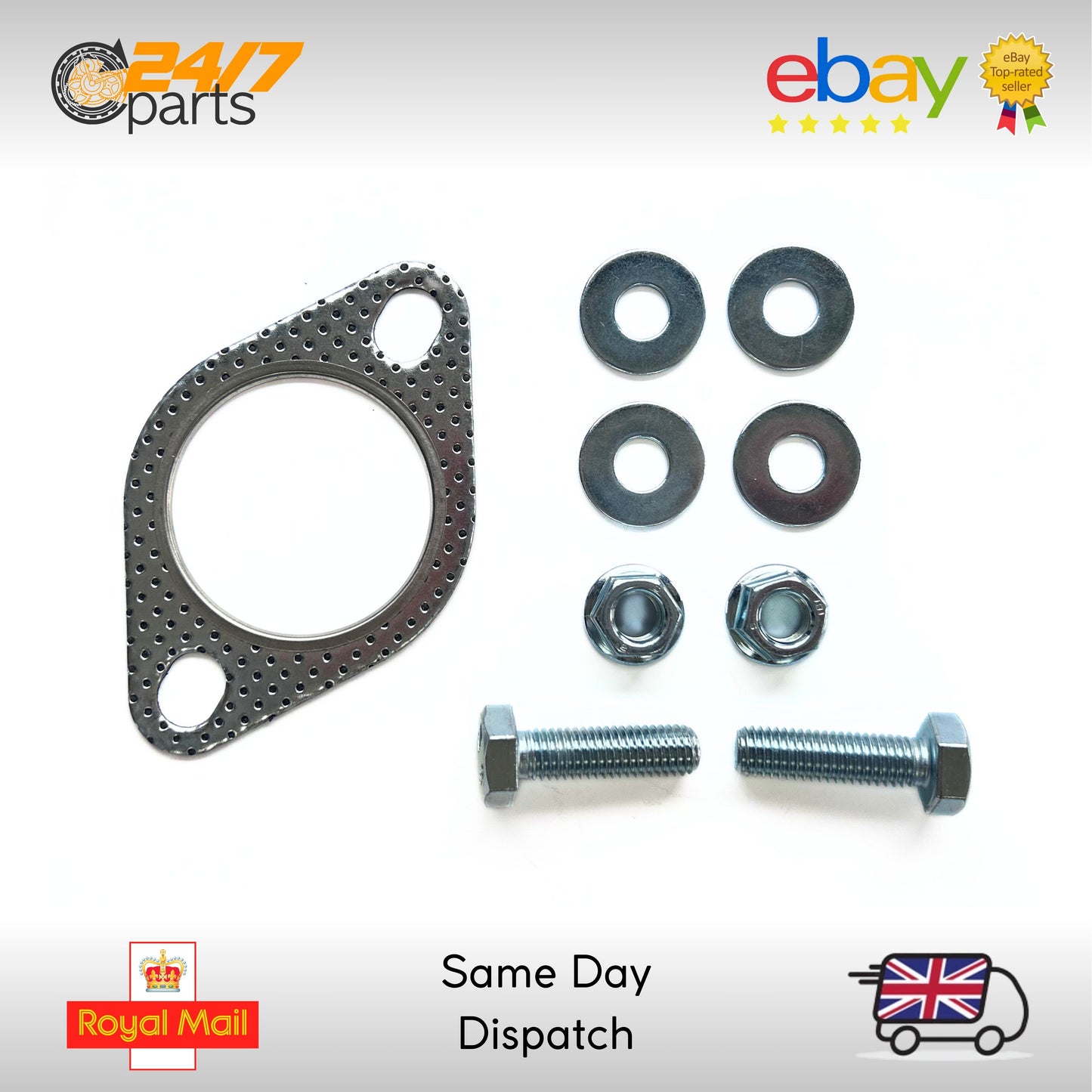 2.0" Inch 51mm Exhaust Flange Gasket & Bolt Kit Set