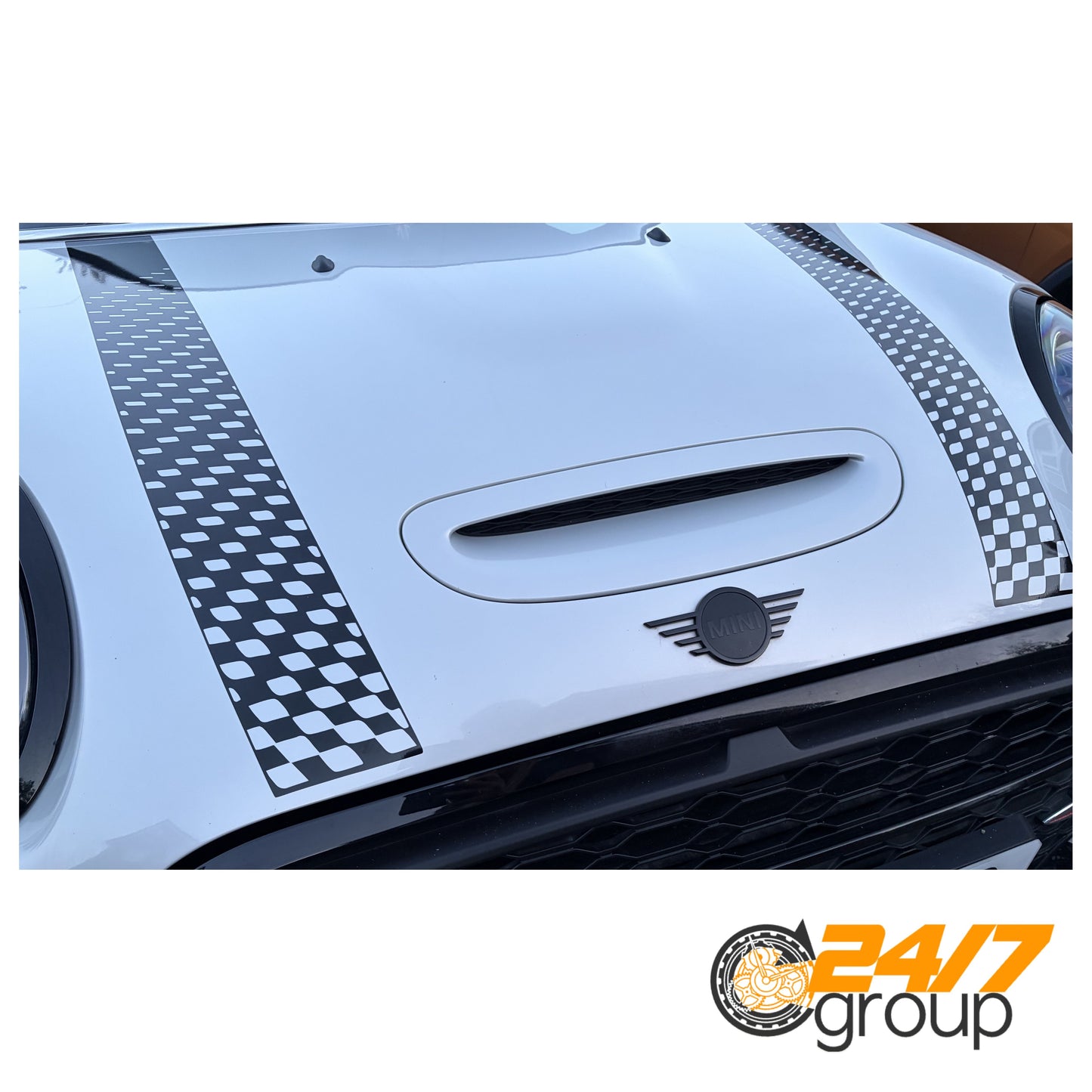 Bonnet Stripes for MINI Cooper F55 F56 F57 One S JCW | Cast Vinyl Hood Decals Graphics | Gloss or Matte Finish Set