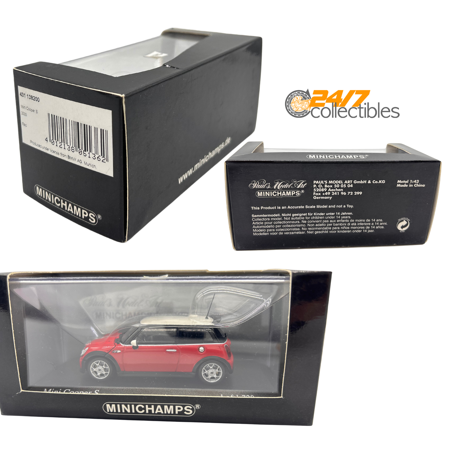 Minichamps 1/43 Scale 2003 Mini Cooper S R53 Chili Red