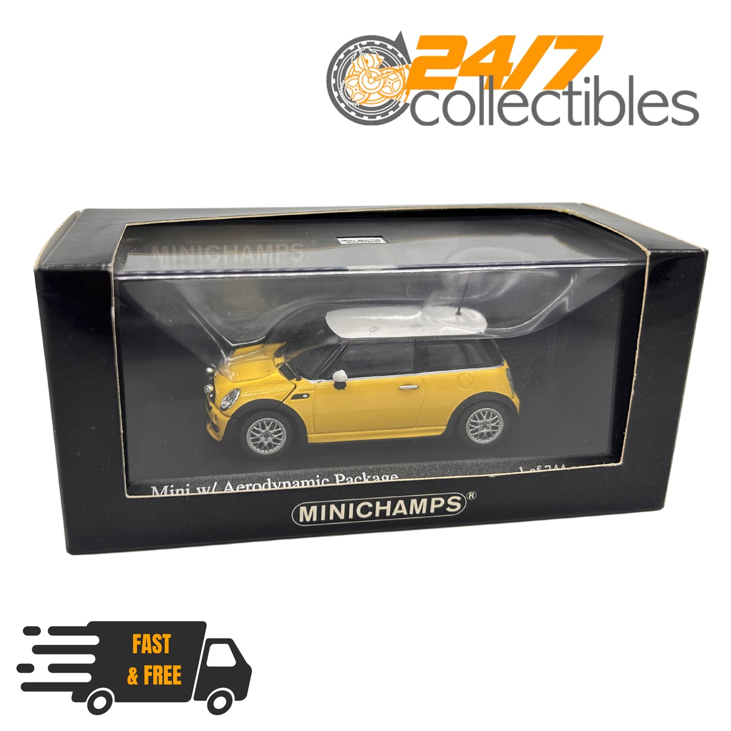 Minichamps 1/43 Scale 2002 Mini One with Aero Package R50 Liquid Yellow