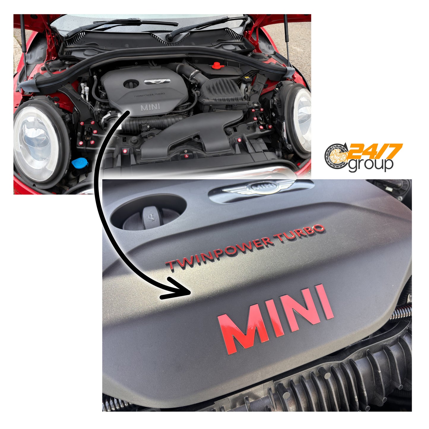 Mini Engine Cover Decals for Pre-LCI B38 B48 Cooper S JCW F54 F55 F56 F57 F60