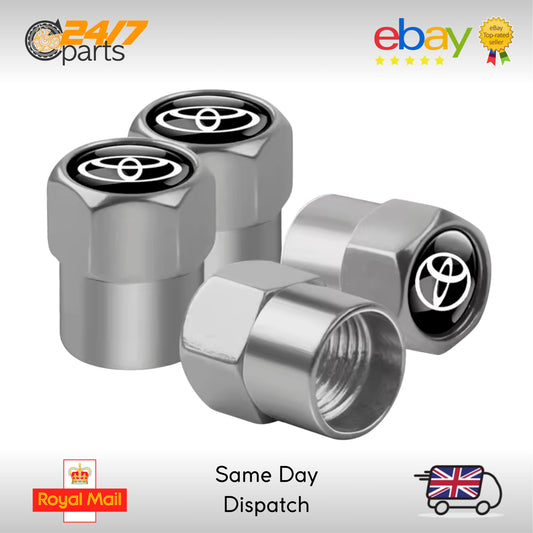 Valve Stem Dust Caps | Silver Metal | fits Toyota C-HR Prius GR86 Supra