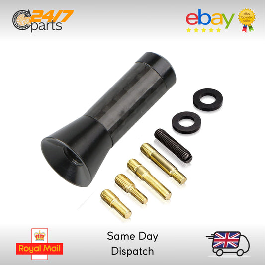 Short Stubby Black Carbon Fibre Bee Sting Aerial 3.5cm 1 inch 1.5" Antenna Ariel