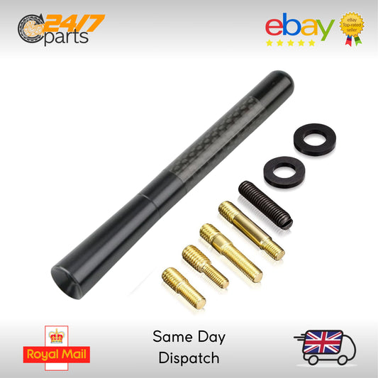 Short Stubby Black Carbon Fibre Bee Sting Aerial 12cm 5 inch 5" Antenna Ariel