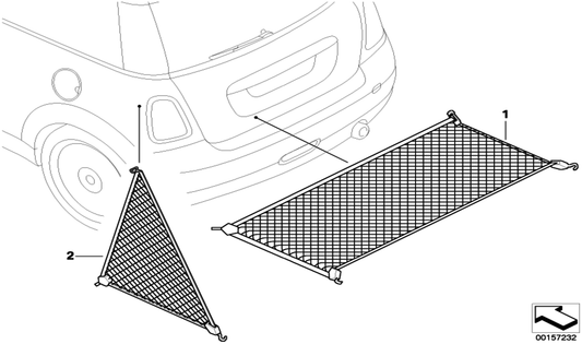 NEW Genuine Mini Cooper R56 Cargo Storage Boot Nets - R53 S JCW Works